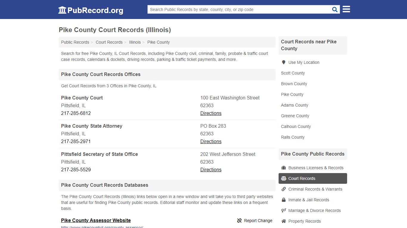 Free Pike County Court Records (Illinois Court Records) - PubRecord.org